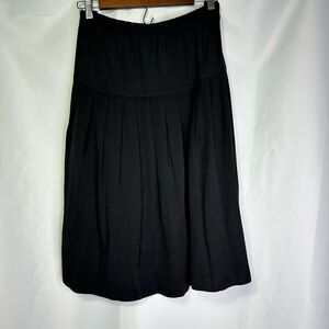 Vintage Drop Waist Midi Skirt Black Whimsy Goth Classic Feminine quiet Luxury